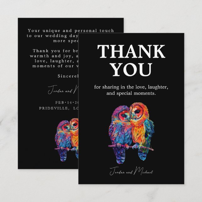 🌈 Vielen Dank LGBTQ Eternal Unity Hochzeit Dankeskarte (Vorne/Hinten)