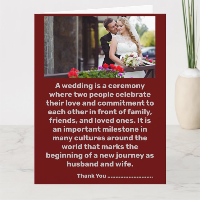 Vielen Dank Liebe Herz Hochzeitskarten Dankeskarte (Vorderseite)