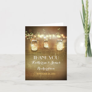 Vielen Dank Lights Mason Jars Rustic Danke Cards