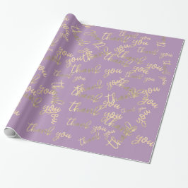 Vielen Dank Lila Gold Wedding Birthday Gefallen Geschenkpapier