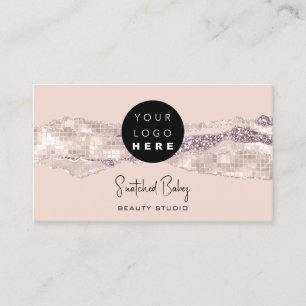 Vielen Dank Logo QR Code Online Shop Glitzer Rose  Visitenkarte