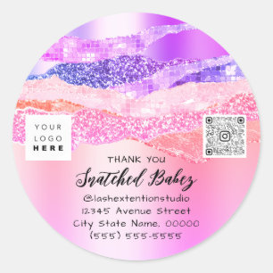 Vielen Dank Logo QR Code Pink Online Shop Pink Runder Aufkleber