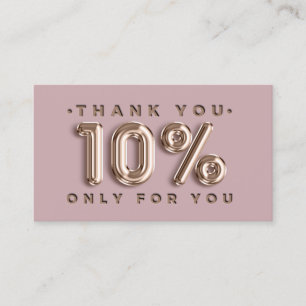 Vielen Dank Logo QRCODE 10%OFF Discount Code Rose Visitenkarte