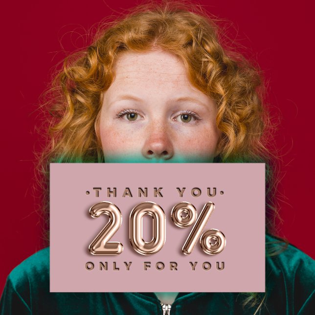 Vielen Dank Logo QRCODE 20%OFF Discount Code Gold Visitenkarte (Thank You Logo QRCODE 20%OFF Discount Code Gold Business Card)