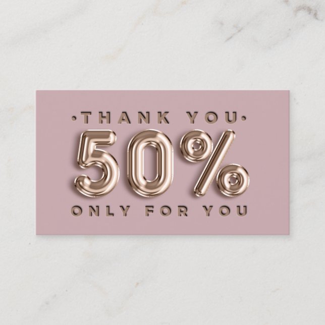 Vielen Dank Logo QRCODE 50%OFF Discount Code Gold Visitenkarte (Vorderseite)