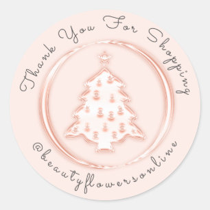 Vielen Dank Logo Rose IG Frohe Weihnachtsbaum Runder Aufkleber