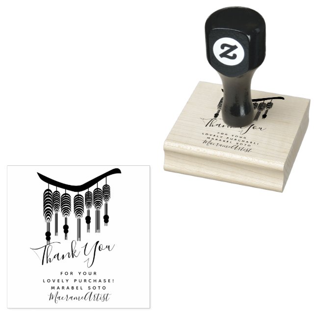 Vielen Dank Macrame Hanging Business Logo Gummistempel (Stempel)