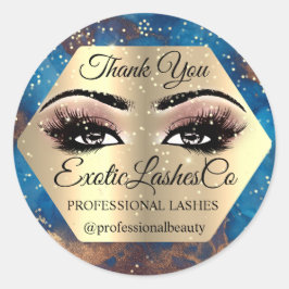 Vielen Dank Makeup Artist BLUE Rose LASHES CleaneR Runder Aufkleber