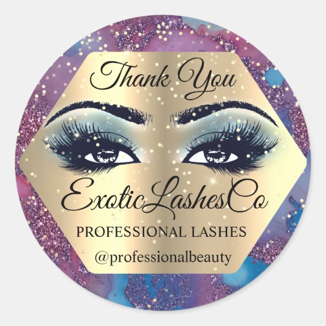 Vielen Dank Makeup Artist Eyes Blue Rose Runder Aufkleber (Vorderseite)