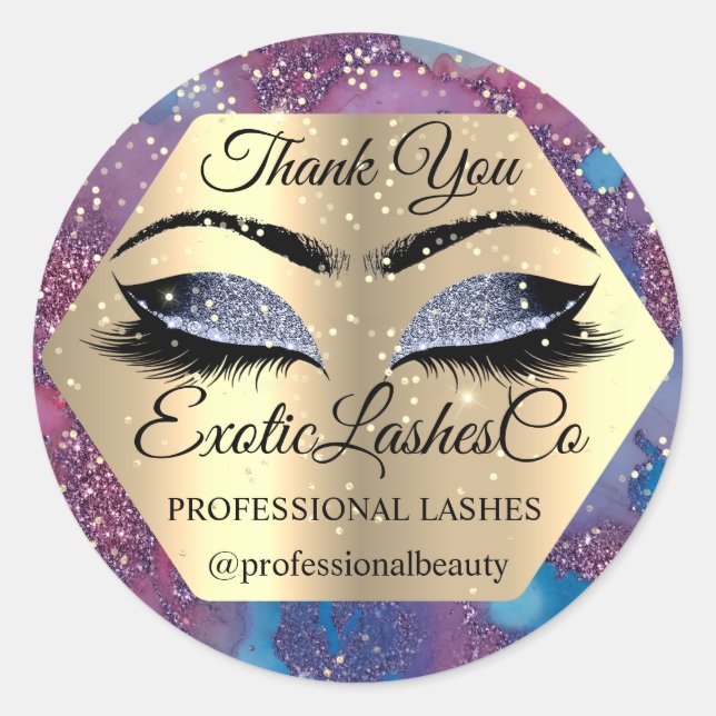 Vielen Dank Makeup Artist Eyes Blue Violet Runder Aufkleber (Vorderseite)