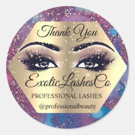 Vielen Dank Makeup Artist Eyes Lila Rose LASHES Runder Aufkleber