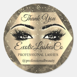 Vielen Dank Makeup Artist Gold LASHES Cleane Runder Aufkleber