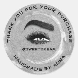 Vielen Dank Makeup Artist Lash Cleaner Logo Silver Runder Aufkleber