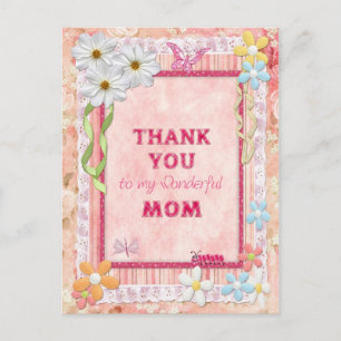 Vielen Dank, Mama, Blume und Schmetterlinge Karte