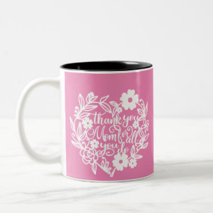 Vielen Dank, Mama für alles, was Sie tun Zweifarbige Tasse