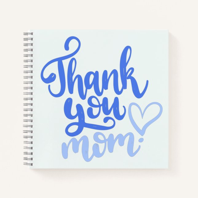 Vielen Dank, Mama mit dem Herz-Blau-Notebook Notizbuch (Vorderseite)