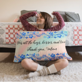 Vielen Dank, Mama Pastel Floral Lendenkissen