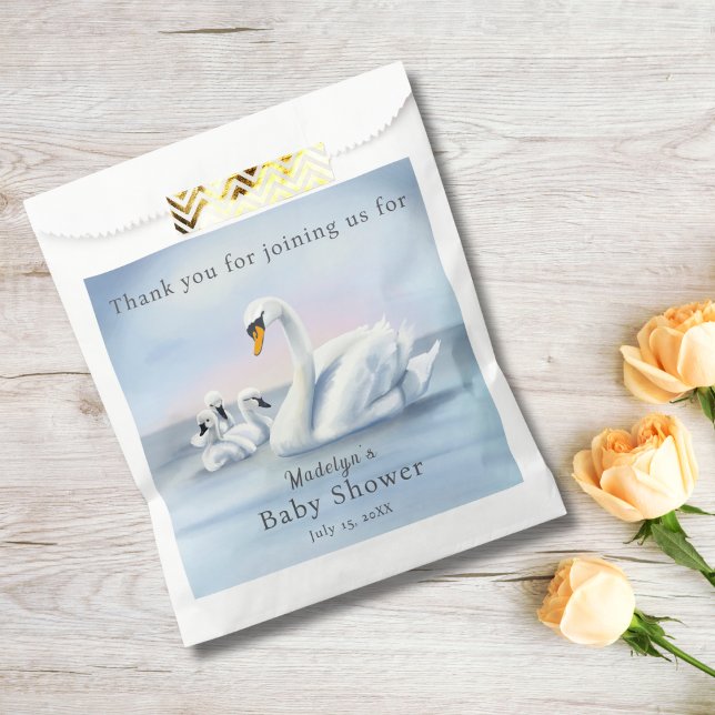 Vielen Dank Mama Swan mit Babies Baby Dusche Geschenktütchen (Von Creator hochgeladen)