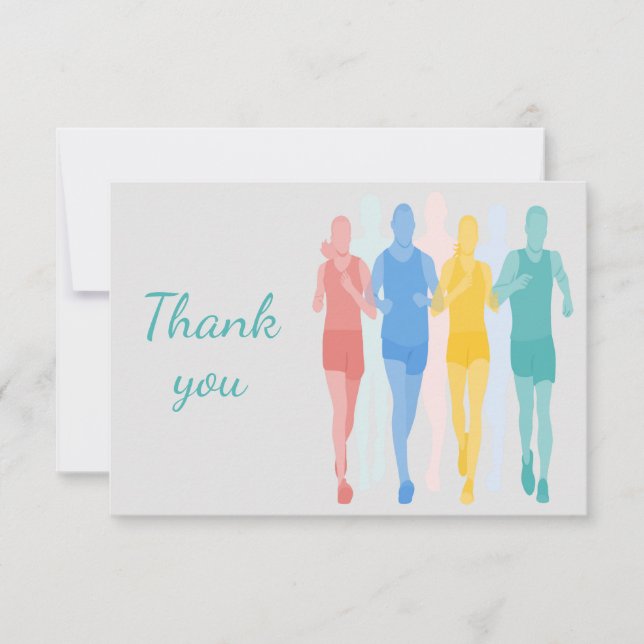 Vielen Dank Marathon Runners Running Sport Dankeskarte (Vorderseite)
