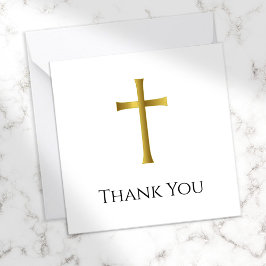 Vielen Dank Memorial Gold Cross Beerdigung Compact Mitteilungskarte
