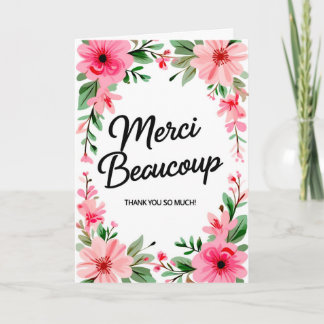 Vielen Dank Merci Beaucoup Klapp-Grußkarte Karte
