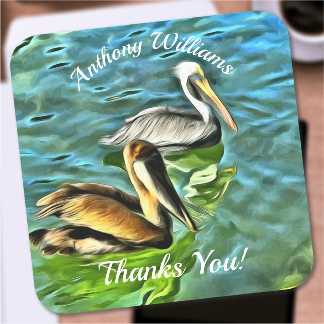 Vielen Dank Mismaloya Pelicans 0329 Quadratischer Aufkleber (Von Creator hochgeladen)