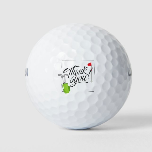 Vielen Dank mit Golf Fahne und Golf Bag Golfball (Vorderseite)