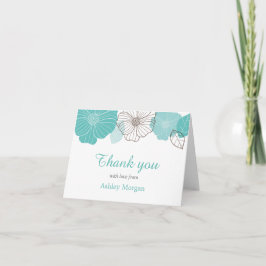 Vielen Dank mit Liebe Elegante Chic Mint Green Flo Dankeskarte