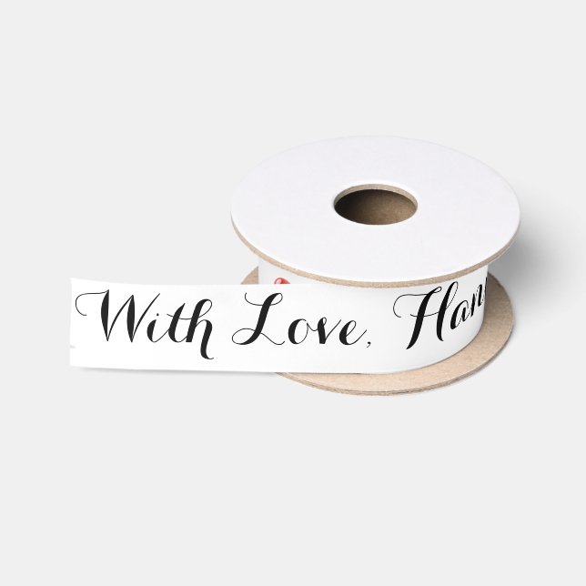 Vielen Dank mit Liebe personalisieren Satinband (Spule)