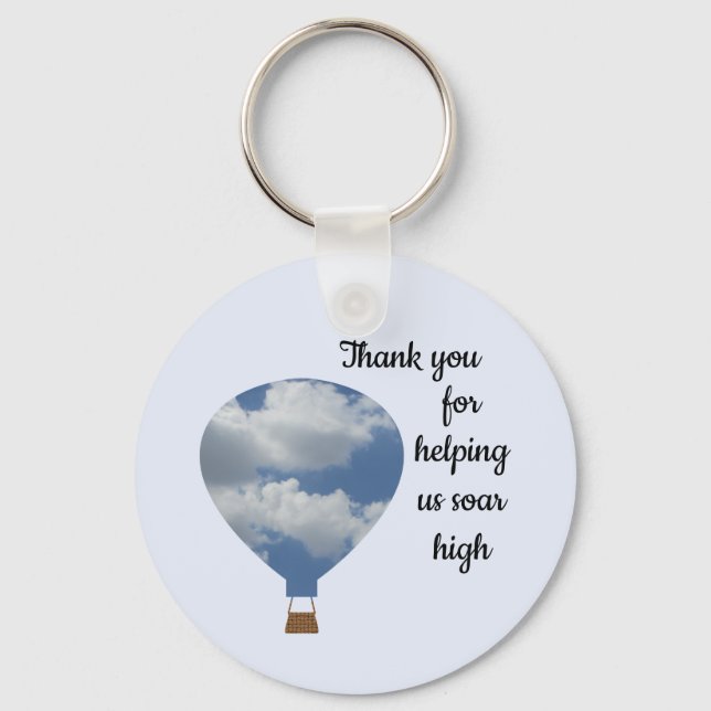 Vielen Dank Mitarbeiter Business Hot Air Ballon Schlüsselanhänger (Vorderseite)
