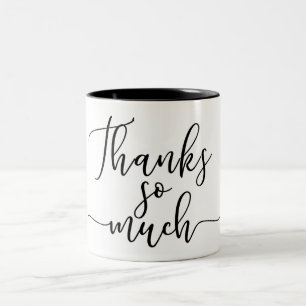 Vielen Dank Modern Script Type Zweifarbige Tasse