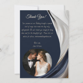 Vielen Dank, moderne Abstrakt - Blue White Gold -  Einladung