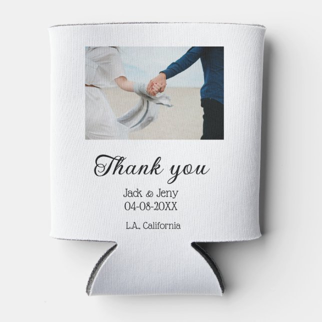 Vielen Dank, moderne einfache Hochzeitsnahrung Dosenkühler (Vorderseite)