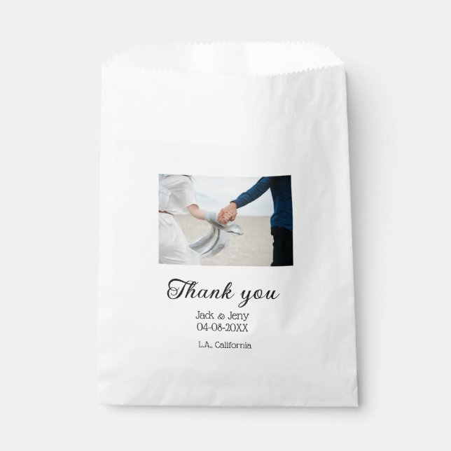 Vielen Dank, moderne einfache Hochzeitsnahrung Geschenktütchen (Vorderseite)