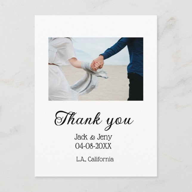 Vielen Dank, moderne einfache Hochzeitsnahrung Postkarte (Vorderseite)