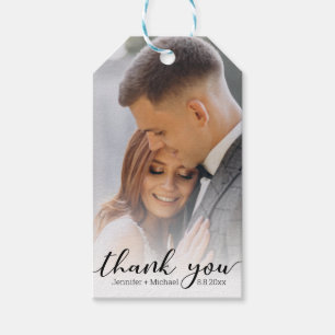 Vielen Dank,moderne Handschrift,Hochzeit verblasst Geschenkanhänger
