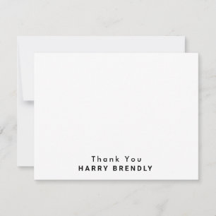 Vielen Dank Monogram Name White Flat Note Card Mitteilungskarte