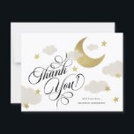 Vielen Dank, Moon Stars Cloud Baby Dusche Dankeskarte<br><div class="desc">Diese Wohnung danke Ihnen Karte ist süß und schick und perfekt für die "geliebte zum Mond und zurück" Babydusche Thema. Mit meiner Illustration von Wolken und Sternen mit Imitaten Goldfolie und durch ausgeklügelte Kalligraphie Schrift Typografie betont. Schauen Sie sich die Erholung dieser exklusiven Kollektion an, um mehr Artikel zu sehen,...</div>