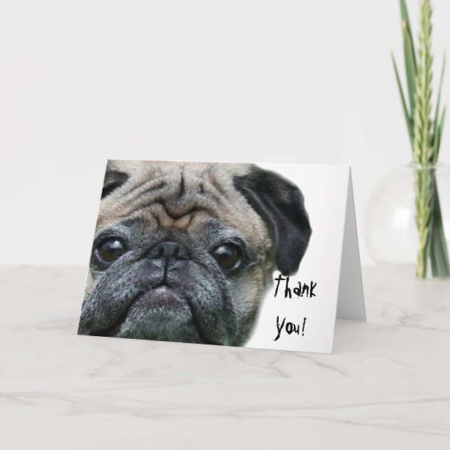 Vielen Dank Mops Grußkarte Dankeskarte (Vorderseite)