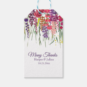 "Vielen Dank" Multiflorale Drop mit Name/Datum Geschenkanhänger