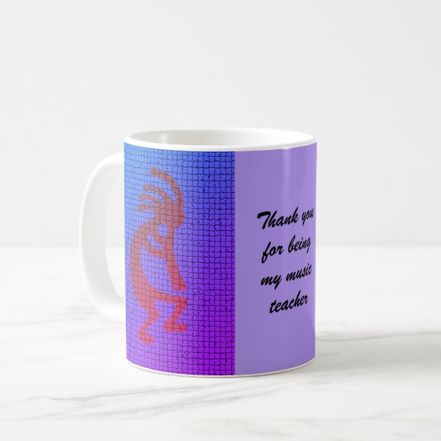 Vielen Dank Musiklehrer Kokopelli mit Flute Kaffeetasse (Vorderseite Links)