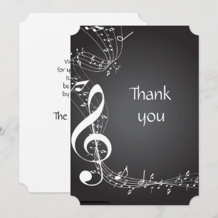 Vielen Dank, Musiknoten Hintergrund Einladung