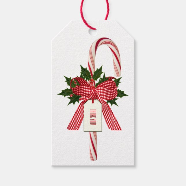 Vielen Dank! Name Candy Canes Holidays Geschenketi Geschenkanhänger (Vorderseite)