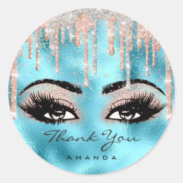 Vielen Dank Name Confetti Rose Glitzer Eyelash Oce Runder Aufkleber