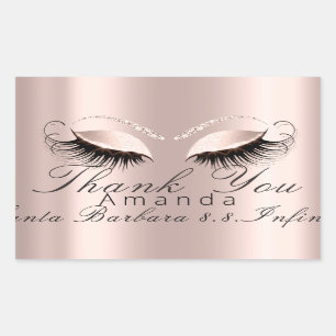 Vielen Dank Name Datum Rose Bridal Sweet 16. Rechteckiger Aufkleber