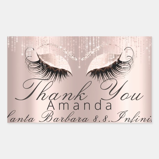Vielen Dank Name einfach Rose Bridal Sweet 16. Rechteckiger Aufkleber (Vorderseite)