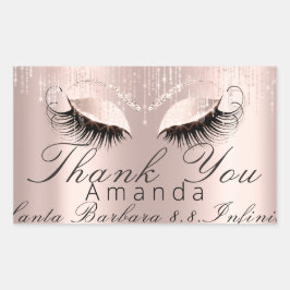 Vielen Dank Name einfach Rose Bridal Sweet 16. Rechteckiger Aufkleber