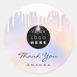 Vielen Dank Name Makeup Artist Holograph Spark Log Runder Aufkleber