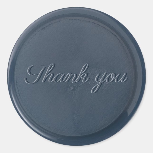 Vielen Dank Navy Blue Wax Siegel Sticker (Vorderseite)