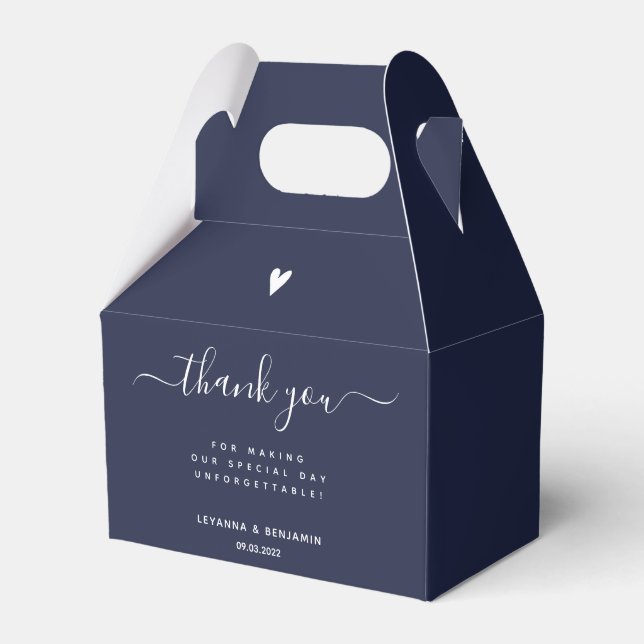 Vielen Dank - Navy Blue Wedding Geschenkschachtel (Vorderseite)